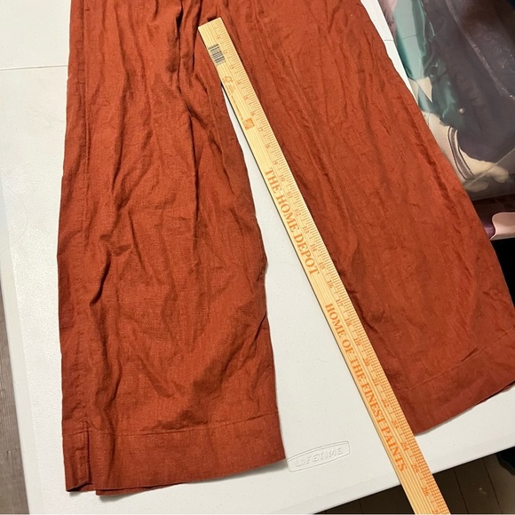 Abercrombie & Fitch Rust Brown Linen Blend Pull On Pants Small G2 - Picture 6 of 8